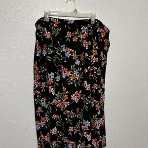Floral Black Skirt